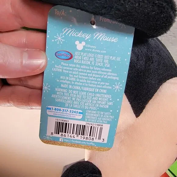 NWT Disney Mickey Mouse Elf Christmas Plush 19" Holiday Just Play Suspenders - Picture 10 of 10